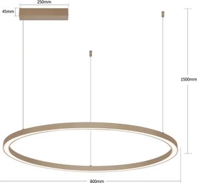 Brilagi - Lustră LED dimabilă pe cablu PORTOFINO LED/60W/230V Ø 80 cm bej + telecomandă