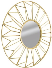 Oglinda decorativa aurie din metal si sticla, ø 107 cm, Ozih Mauro Ferreti