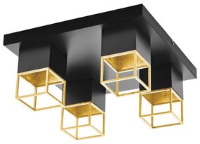 Plafoniera design modern Montebaldo negru, auriu 97731 EL
