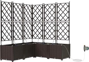 vidaXL Vază pentru Grădină 5 pcs Maro Oțel