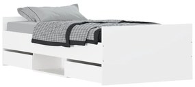 3203803 vidaXL Cadru de pat cu tăblie de cap/picioare, alb, 90x200 cm