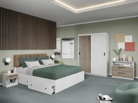 Set mobila dormitor Odin Alb/San Remo C13