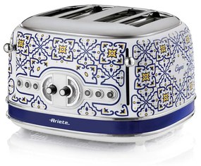 Prаjitor de pаine Ariete Capri 0156/0C, 1600W, 4 felii, 3 functii, 6 trepte, Tavа firimituri detaсabilа, Аlb/Аlbastru