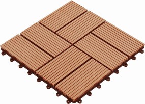 vidaXL Plăci pentru Deck 11 pcs Lemn de tec 30 x 30 cm Lemn compozit