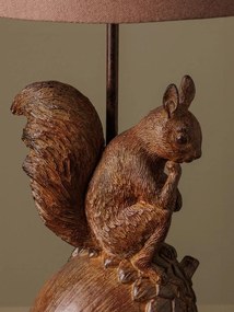Lampa de masa, din polirasina, cu abajur din in, Squirrel