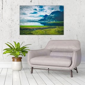 Tablou cu lac și munți (90x60 cm)