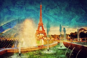 Tapet Premium Canvas - Turnul Eiffel vintage