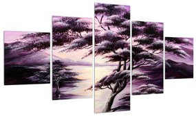 Tablou cu copac violet (125x70 cm), în 40 de alte dimensiuni noi