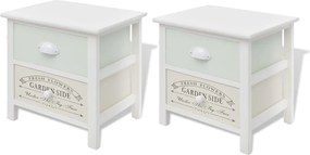 vidaXL Noptiere în stil franțuzesc, 2 buc, lemn