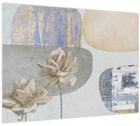 Tablou - Pictură flori și texturi (70x50 cm)