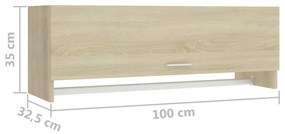Sifonier, stejar sonoma, 100x32,5x35 cm, PAL Stejar sonoma, 1