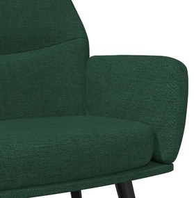 Scaun de relaxare cu taburet, verde inchis, material textil