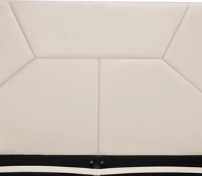 Pat cu somieră şi iluminare LED, 160x200, ţesătură Velvet bej, ALTESA