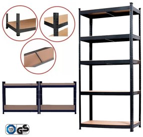 Raft rezistent 180x90x40 cm 175 kg negru