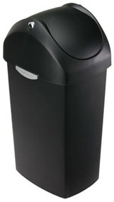 Cos cu capac batant 60 l, plastic negru, negru