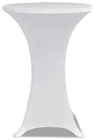 Husa de masa cu picior O60 cm, 2 buc., alb, elastic 2, Alb, 60 cm
