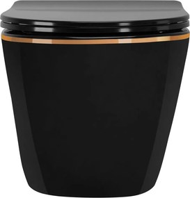 Vas WC suspendabil Rea Carlo Mini Tornado negru   auriu