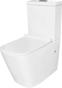Vas WC cu rezervor T2066 patrat, capac duroplast cu inchidere lenta, mecanism inclus
