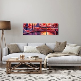 Tablou cu pădurea fermecată (cu ceas) (90x30 cm)