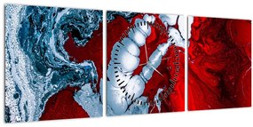 Tablou cu pete abstarcte (cu ceas) (90x30 cm)