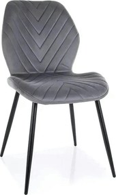 Scaun MIKE, gri - Bluvel 14/negru, stofa catifelata/metal, 48x41x86 cm