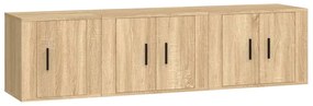 3188441 vidaXL Set dulap TV, 3 piese, stejar sonoma, lemn prelucrat