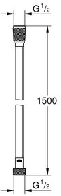 Grohe Vitalio Flex Silver furtun de dus 150 cm crom 22109000
