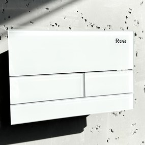 Clapeta pentru rezervor incastrat K011A-Q Rea T White Glass
