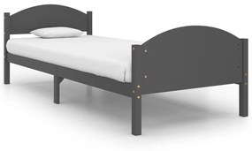 322047 vidaXL Cadru de pat, gri închis, 100x200 cm, lemn masiv de pin