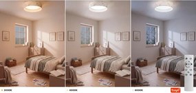 Brilagi-LED dimabil, plafonieră mare cu profil subțire, 36W/230V 3000-6000K, Ø 55 cm, alb/floral. WT+DO