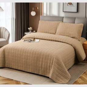 Cuvertură bumbac 100%, bej, 4 piese, 230x240 cm, EY05