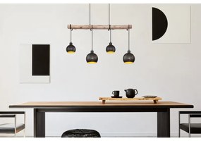 Lustra suspendata design modern ADAJA lemn 15452-4H GL