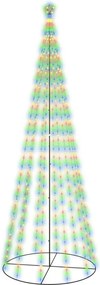 vidaXL Brad de Crăciun conic, 732 LED-uri, multicolor, 160x500 cm