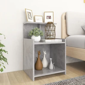 806184 vidaXL Noptiere, 2 buc., gri beton, 40x35x60 cm, PAL
