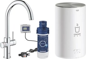Baterie bucatarie Grohe Red Duo crom pipa tip C si boiler marimea M