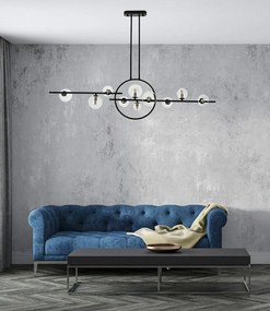Lustra moderna cu 10 de surse de lumina si LED LINEA TWIN 120