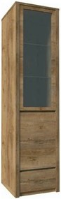 Vitrina MONTANA W1D, stejar lefkas inchis, PAL laminat/canturi PVC/sti