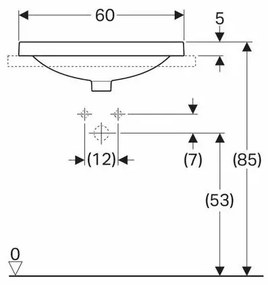 Lavoar incastrat Geberit Variform oval cu preaplin 60x48 cm