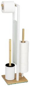 Suport pentru hârtie igienică alb/în culoare naturală din oțel Rivalta – Wenko