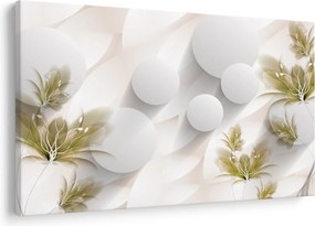 Tablou - 3D cercuri cu flori (90x60 cm)