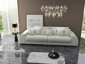 Canapea extensibilă dumonde cu 2 lăzi de depozitare si sezut confortabil din spuma high-density, Verona Ambiance Ivory 310x100 cm