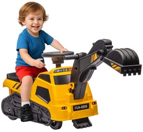Aosom 3 in 1 Ride on Excavator Bulldozer with Music, Yellow | Aosom Romania