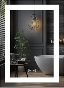 IREDA Oglindă de baie cu iluminare LED, 80 x 60 cm