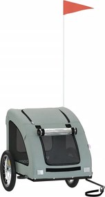 vidaXL Remorcă de bicicletă animale companie, gri, textil oxford/fier