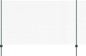 vidaXL Gard cu Stâlp Verde 1,4 x 25 m Oțel și PVC