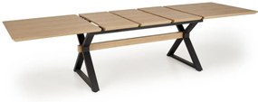 Masa extensibila Henry natur/negru L180-300 cm