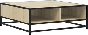 vidaXL Măsuță de cafea stejar sonoma 80x80x30 cm lemn prelucrat/metal
