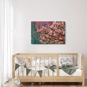Tablou - Pictură în ulei, Sakura în floare (90x60 cm)