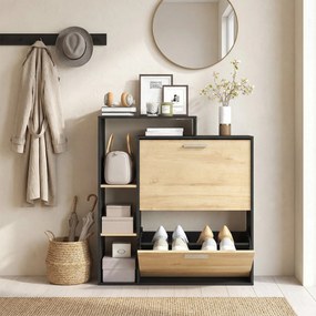 HOMCOM dulap slim pantofi, dulap economisire spațiu, pantofar slim, dulap rabatabil pantofi, pantofar economisire spațiu | Aosom Romania