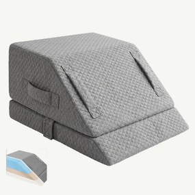 Perna ortopedica ridicare picioare memory foam, inaltime reglabila, husa Tencel, Gri